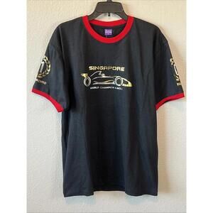 Discover Singapore Race Car Ringer Short Sleeve TShirt Size Large NWT